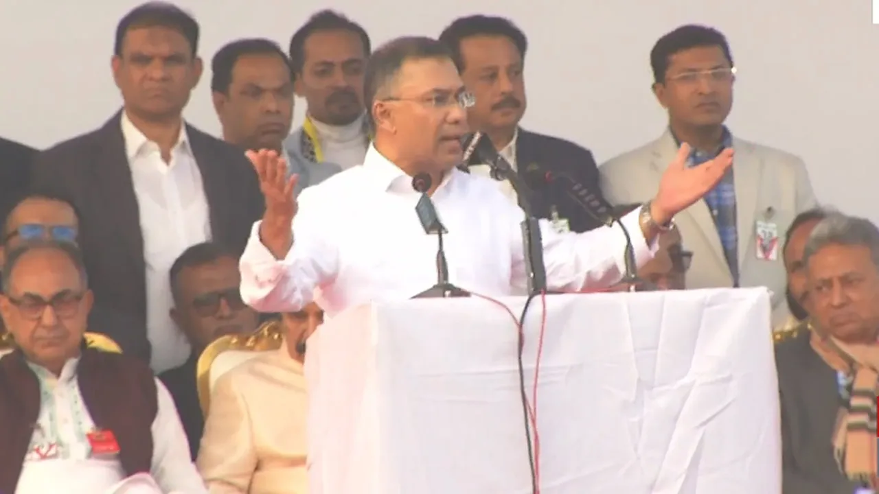 সৃষ্টিকর্তার প্রতি কৃতজ্ঞতা জানিয়ে বক্তৃতা শুরু তারেক রহমানের