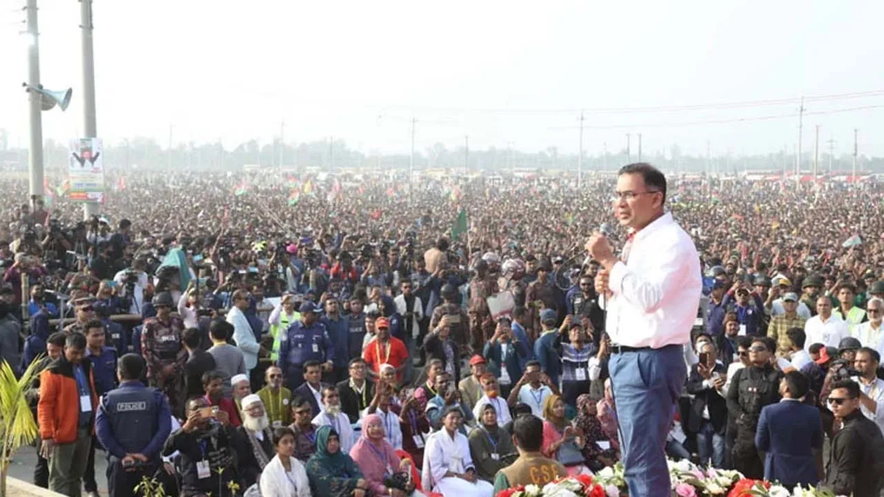 ধানের শীষে ভোট দিয়ে স্বৈরাচারের বিরুদ্ধে জবাব দেয়ার আহ্বান তারেক রহমানের