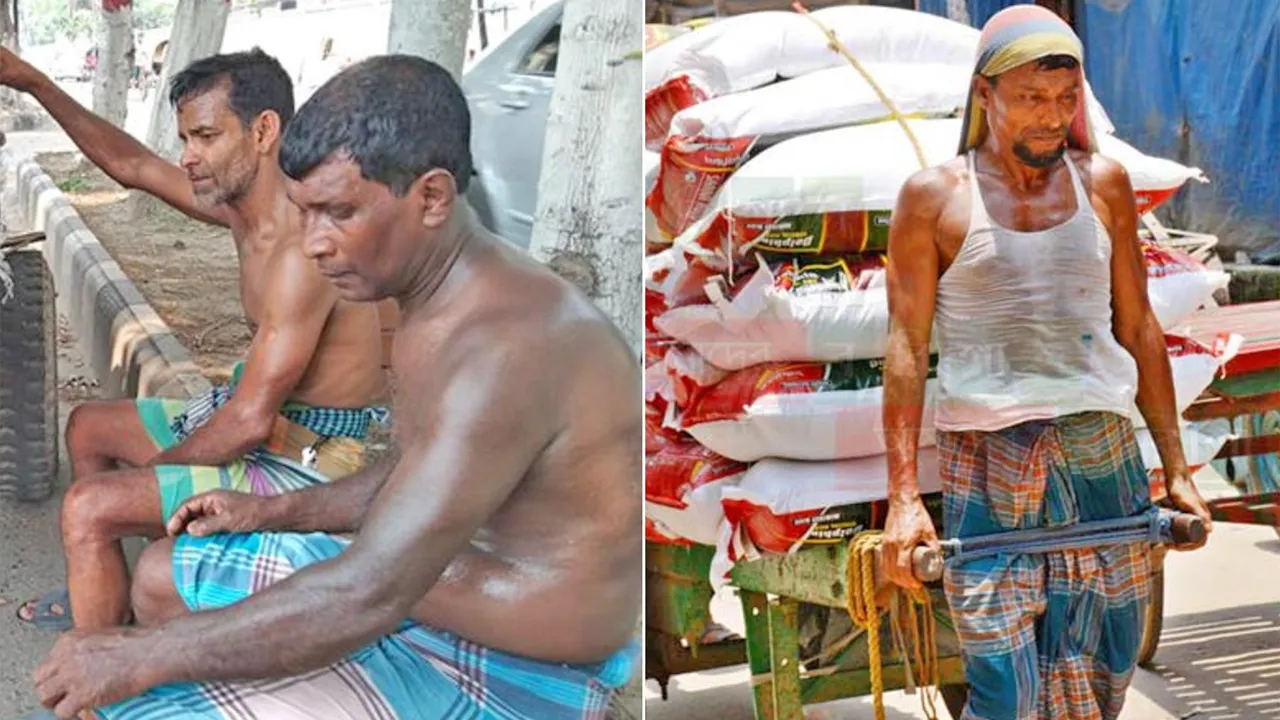 তীব্র তাপদাহেও থেমে নেই ঝালকাঠির দিনমজুরদের লড়াই