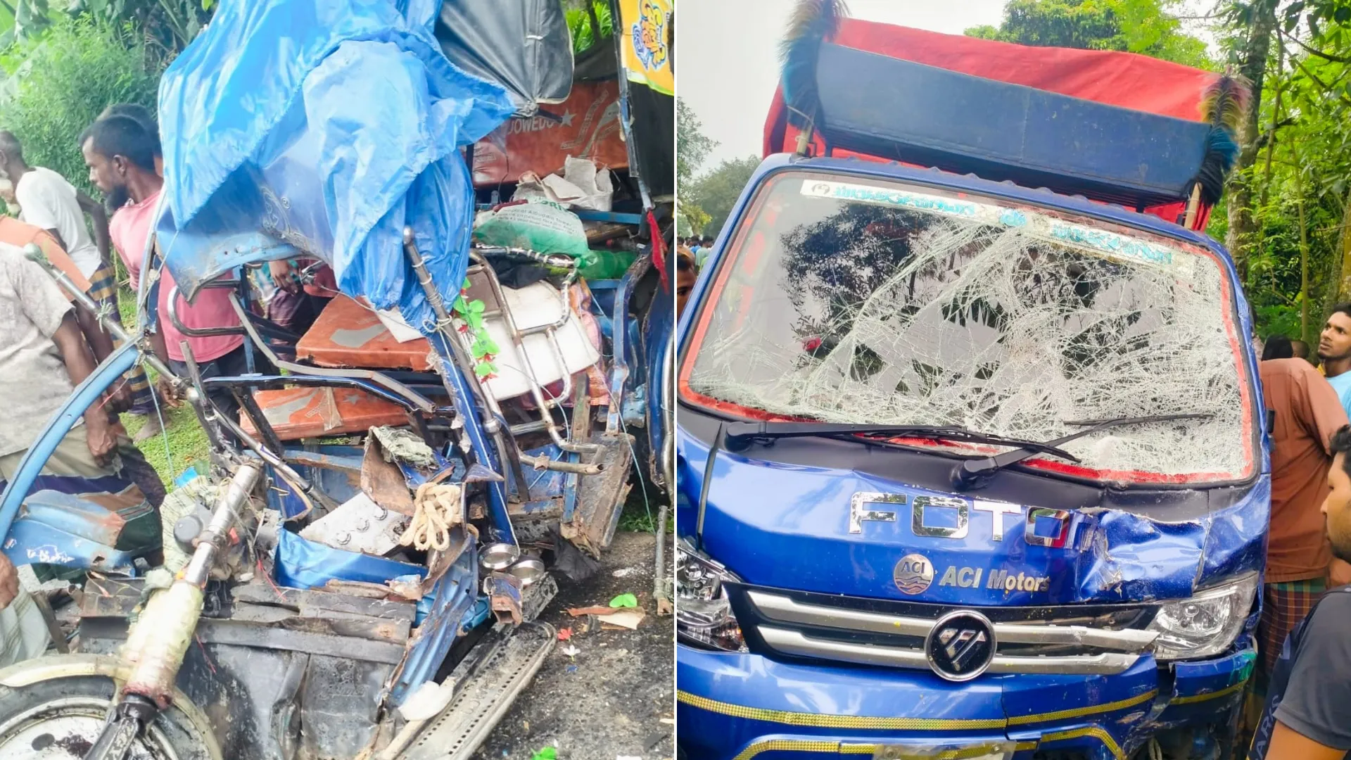 ঠাকুরগাঁওয়ে ত্রিমুখী সংঘর্ষে নিহত ২, আহত ৪