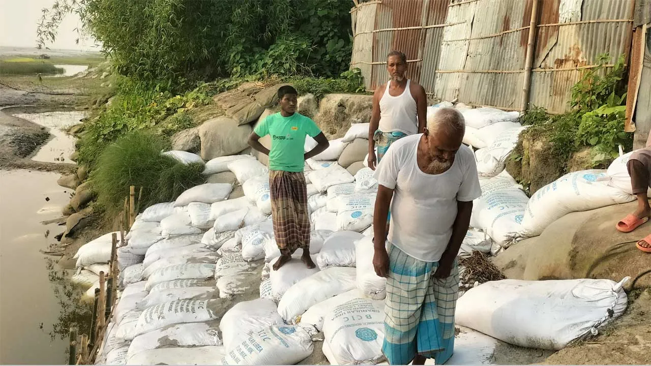 তিস্তা পাড়ে শেষ আশ্রয় বাঁচাতে নিজ অর্থায়নে বৃদ্ধের লড়াই