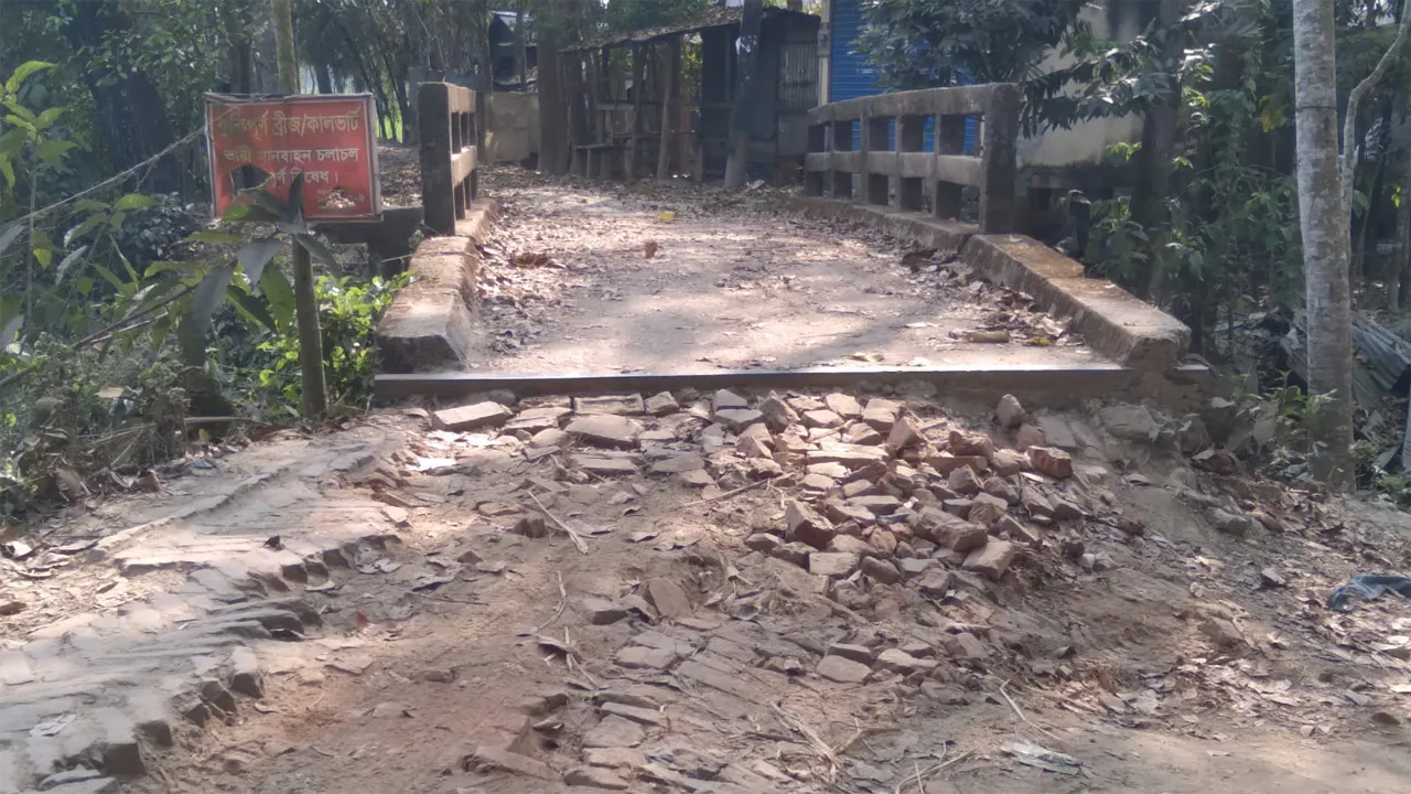 বরিশালের মাধবপাশায় সড়কের বেহাল দশা