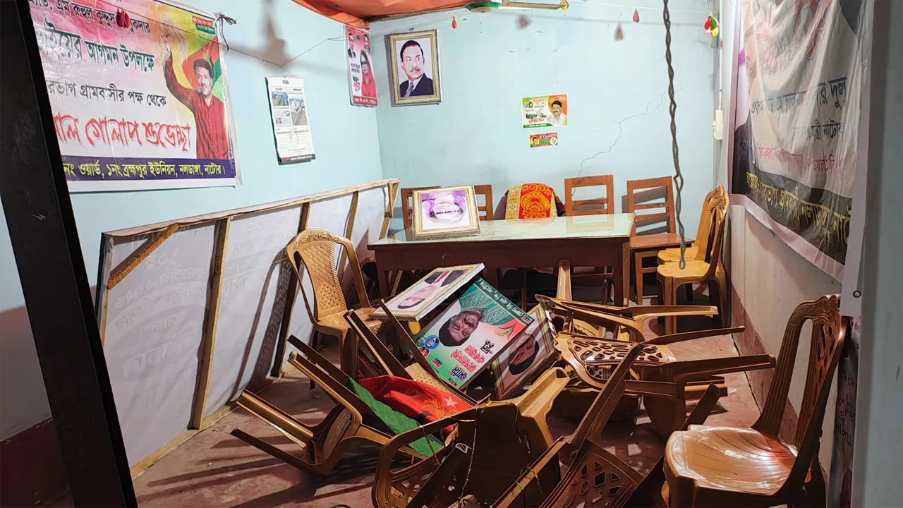 নলডাঙ্গায় বিএনপির অফিস ভাঙচুর