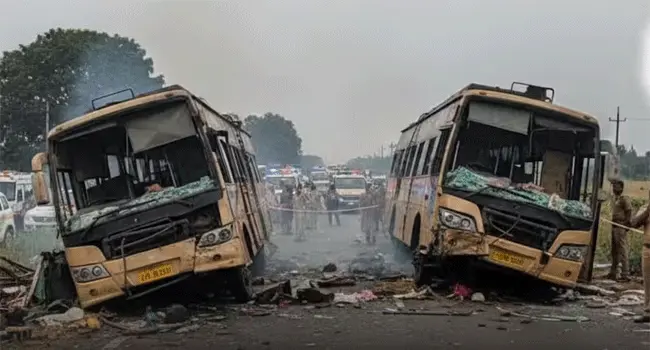 ভারতে ‍দুই বাসের মুখোমুখি সঙ্ঘর্ষে নিহত ৬, আহত ২৮