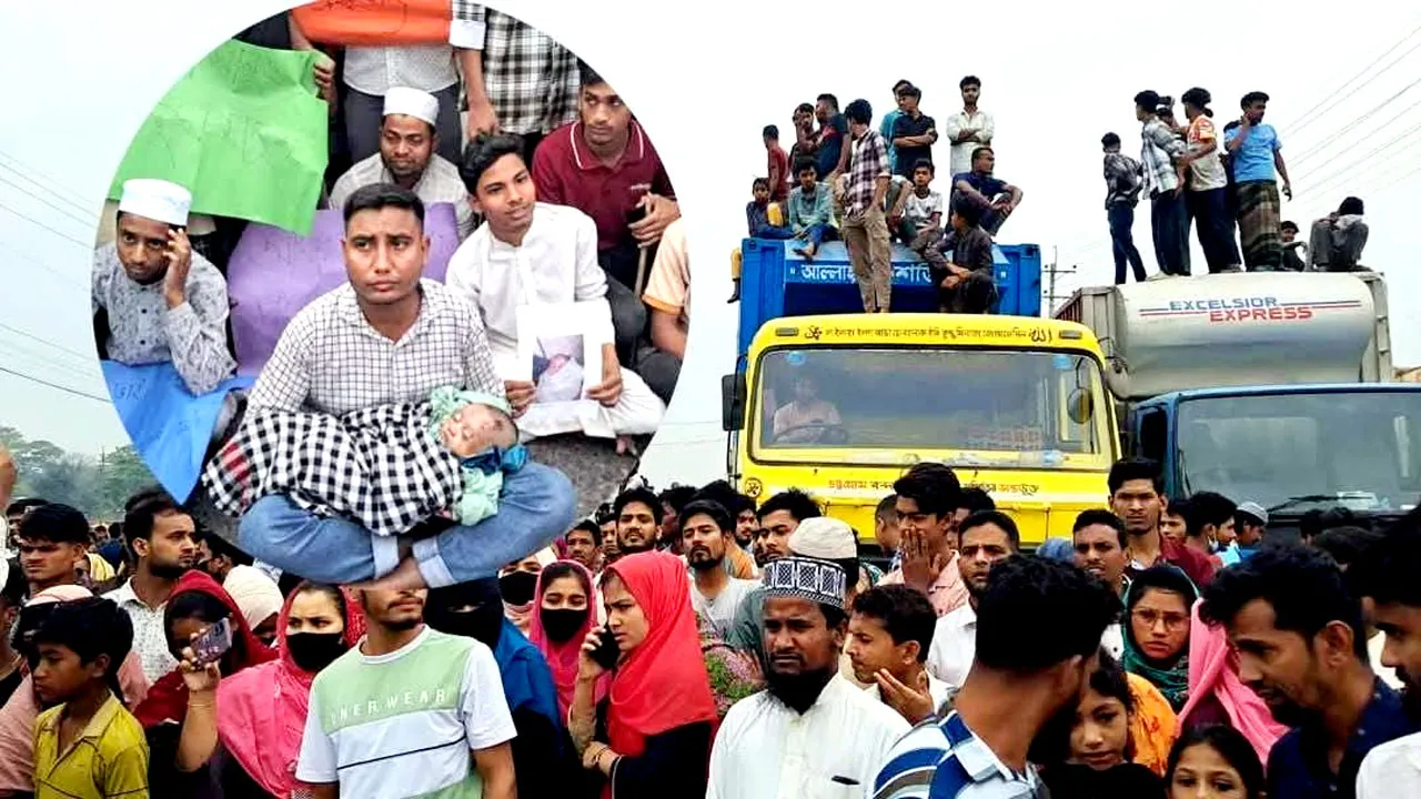 হাতির শুঁড়ের আছাড়ে শিশুর মৃত্যু, লাশ নিয়ে সড়ক অবরোধ