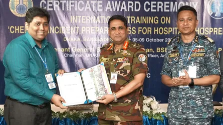 রাসায়নিক দুর্যোগ-দুর্ঘটনায় হাসপাতালগুলোর প্রস্তুতি শীর্ষক আন্তজাতিক প্রশিক্ষণ সমাপ্ত