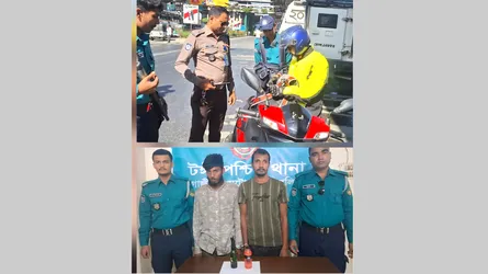 টঙ্গীতে পেট্রোল বোমাসহ গ্রেফতার ২