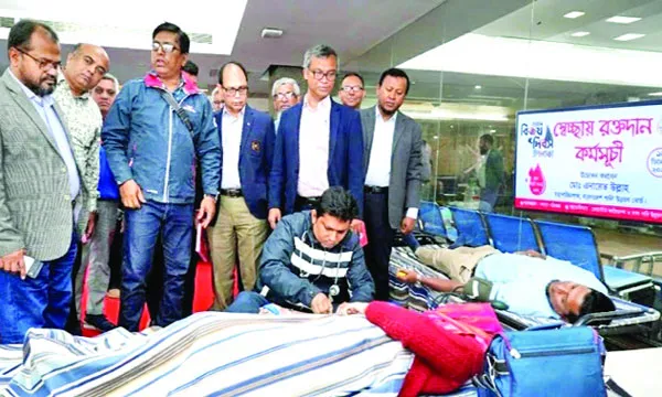 বিজয় দিবস উপলক্ষে পানি ভবনে স্বেচ্ছায় রক্তদান