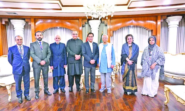 রাষ্ট্রীয় অতিথি ভবন যমুনায় প্রধান উপদেষ্টার সাথে পাকিস্তানের স্পিকার আয়াজ সাদিকসহ প্রতিনিধিদলের সাক্ষাৎ