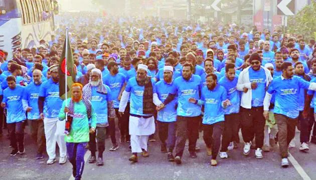 চাঁপাইনবাবগঞ্জ উন্নয়ন ফোরামের উদ্যোগে ম্যারাথন অনুষ্ঠিত