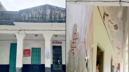 ফকিরহাটের বাহিরদিয়া মাধ্যমিক বিদ্যালয়ে ঝুঁকি নিয়েই চলছে পাঠদান