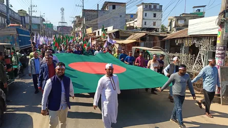 খাগড়াছড়িতে বিএনপি-জামায়াতসহ বিভিন্ন দলের বিজয় র‍্যালি