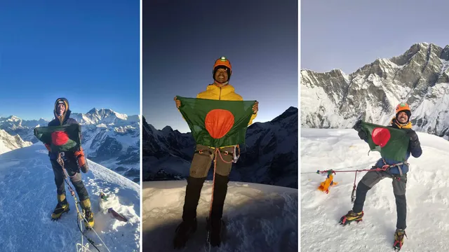 হিমালয়ের ৩ শিখরে লাল-সবুজের পতাকা হাতে বিকাশ বর্মণ