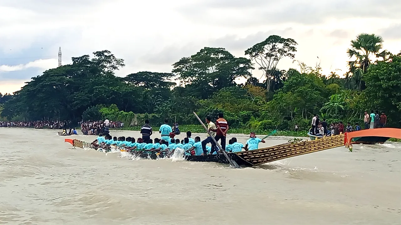 উজিরপুরে ঐতিহ্যবাহী নৌকাবাইচ প্রতিযোগিতা