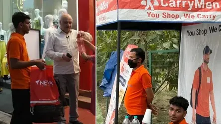 নয়াদিল্লির বাজারে মিলছে ভাড়ায় ব্যাগ বহনের সহায়ক