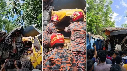 চাঁদপুরে বাস-ট্রাক মুখোমুখি সংঘর্ষে নিহত ৩