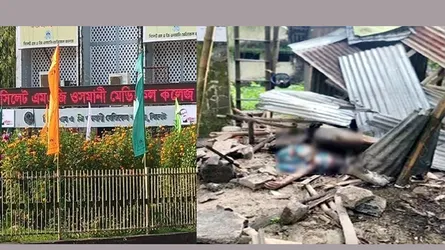 প্লাস্টার ধসে সিলেট ওসমানী মেডিক্যালে কর্মচারী নিহত, রাস্তা অবরোধ করে বিক্ষোভ