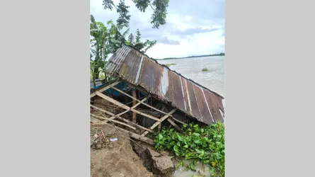 বাবুগঞ্জে নদী ভাঙনে বিলীন ঘরবাড়ি, হুমকির মুখে বিদ্যালয়সহ আরো অর্ধশতাধিক বাড়ি
