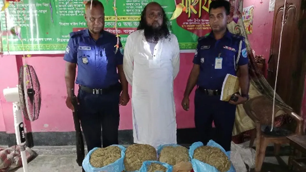 শ্রীপুরে গাঁজা ও অস্ত্রসহ মাদককারবারি আটক