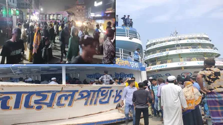 ঈদযাত্রায় পথে-ঘাটে ঘরমুখো মানুষের ঢল