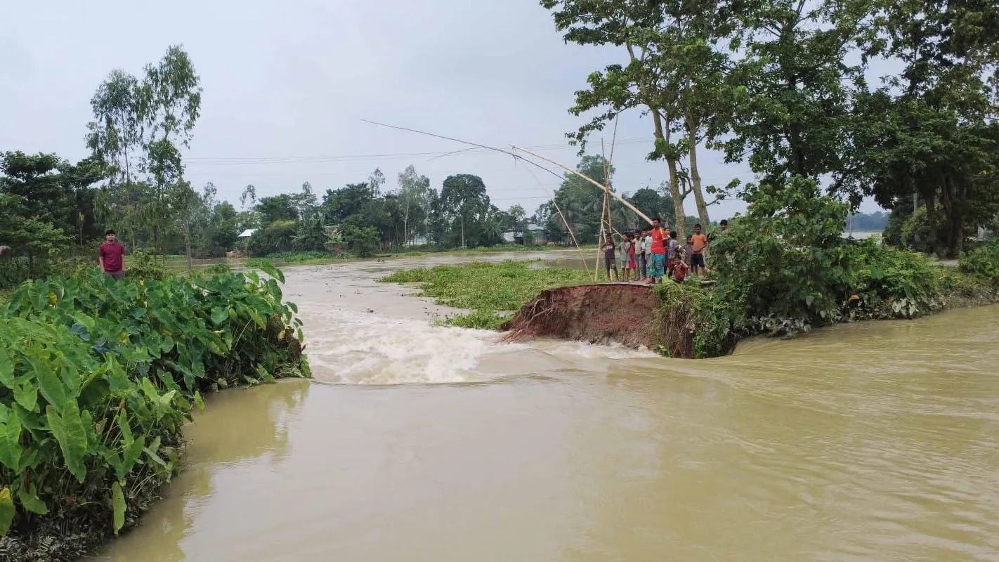 জগন্নাথপুরে কুশিয়ারা নদীর তীরবর্তী এলাকা প্লাবিত
