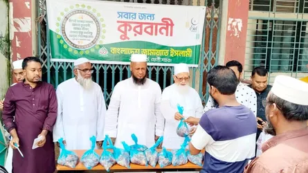 ফেনীতে ১২০ গরু কোরবানি দিয়ে ১০ হাজার পরিবারে বিলি জামায়াতের