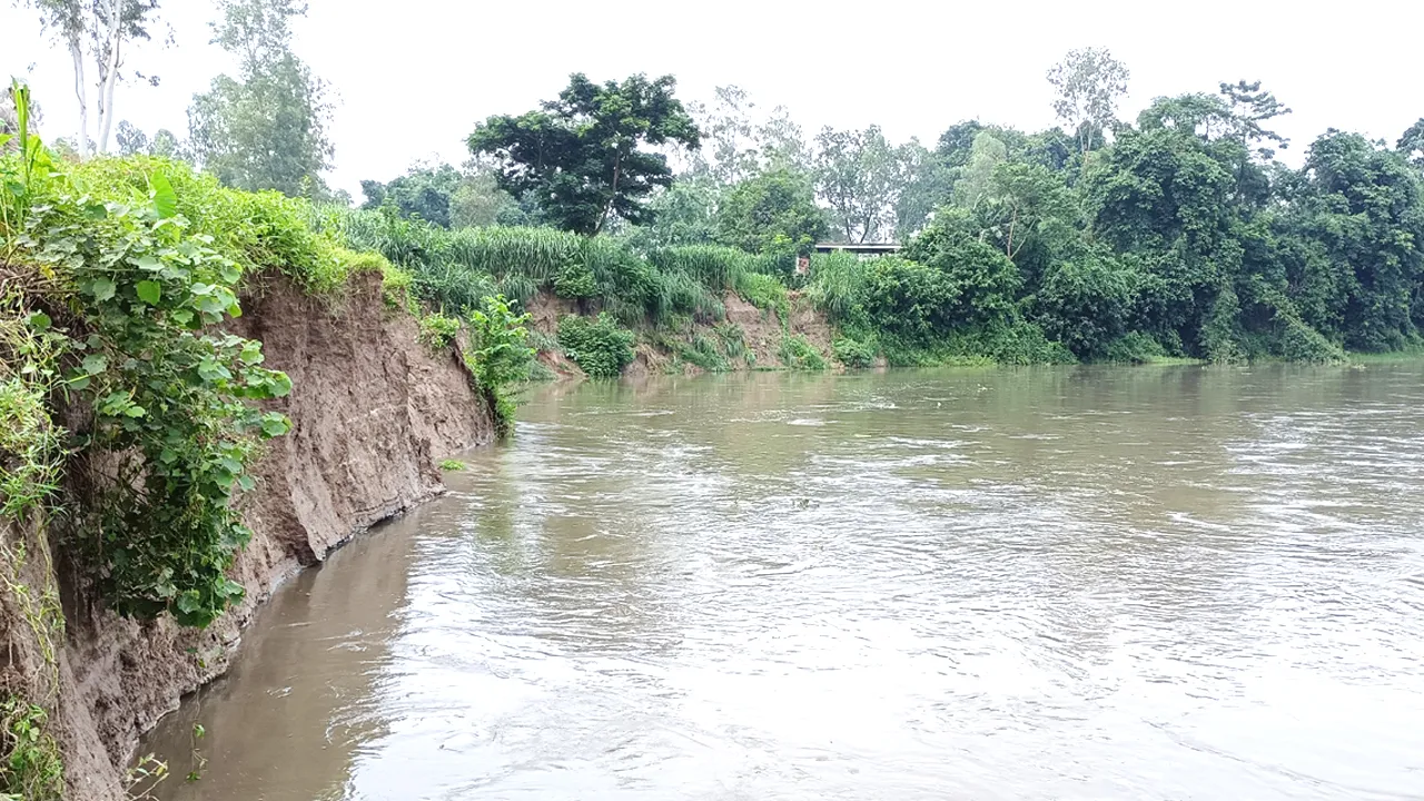 শেরপুরে করতোয়া নদীতে ভাঙছে আবাদি জমি, হুমকির মুখে এতিমখানা-কবরস্থান