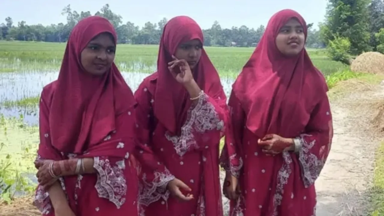 তিন জমজ বোনের ট্যালেন্টপুলে বৃত্তি লাভ