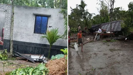 লালমনিরহাটে আকস্মিক ঝড়ে বিধ্বস্ত শতাধিক ঘরবাড়ি, আহত ৩