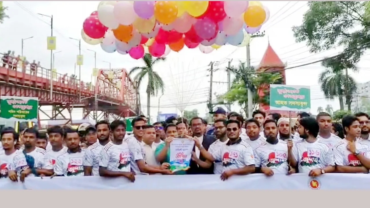 সিলেটে গণঅভ্যুত্থানের স্মরণে প্রতীকী ম্যারাথন