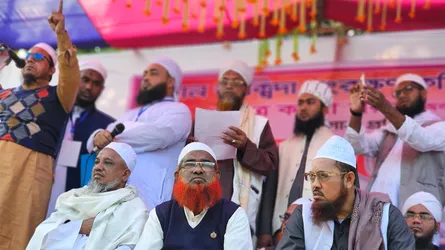 নগরকান্দায় পবিত্র কাবা শরীফ অবমাননার ঘটনায় প্রতিবাদ সমাবেশ