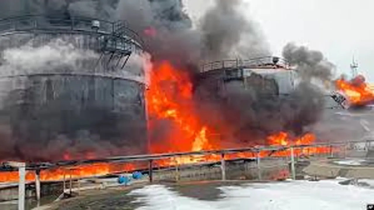 ড্রোন হামলায় রাশিয়ার পশ্চিমাঞ্চলে তেলের ডিপোতে আগুন