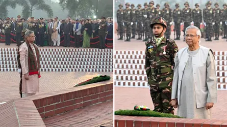 জাতীয় স্মৃতিসৌধে রাষ্ট্রপতি ও প্রধান উপদেষ্টার শ্রদ্ধা