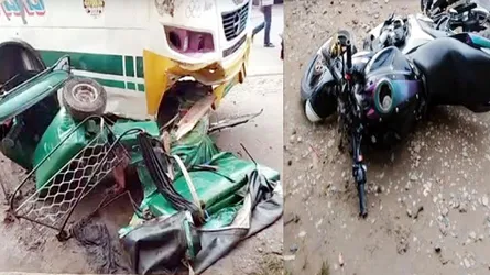 সিলেটে বাস-অটোরিকশা-মোটরসাইকেলের ত্রিমুখী সংঘর্ষ, আহত ২