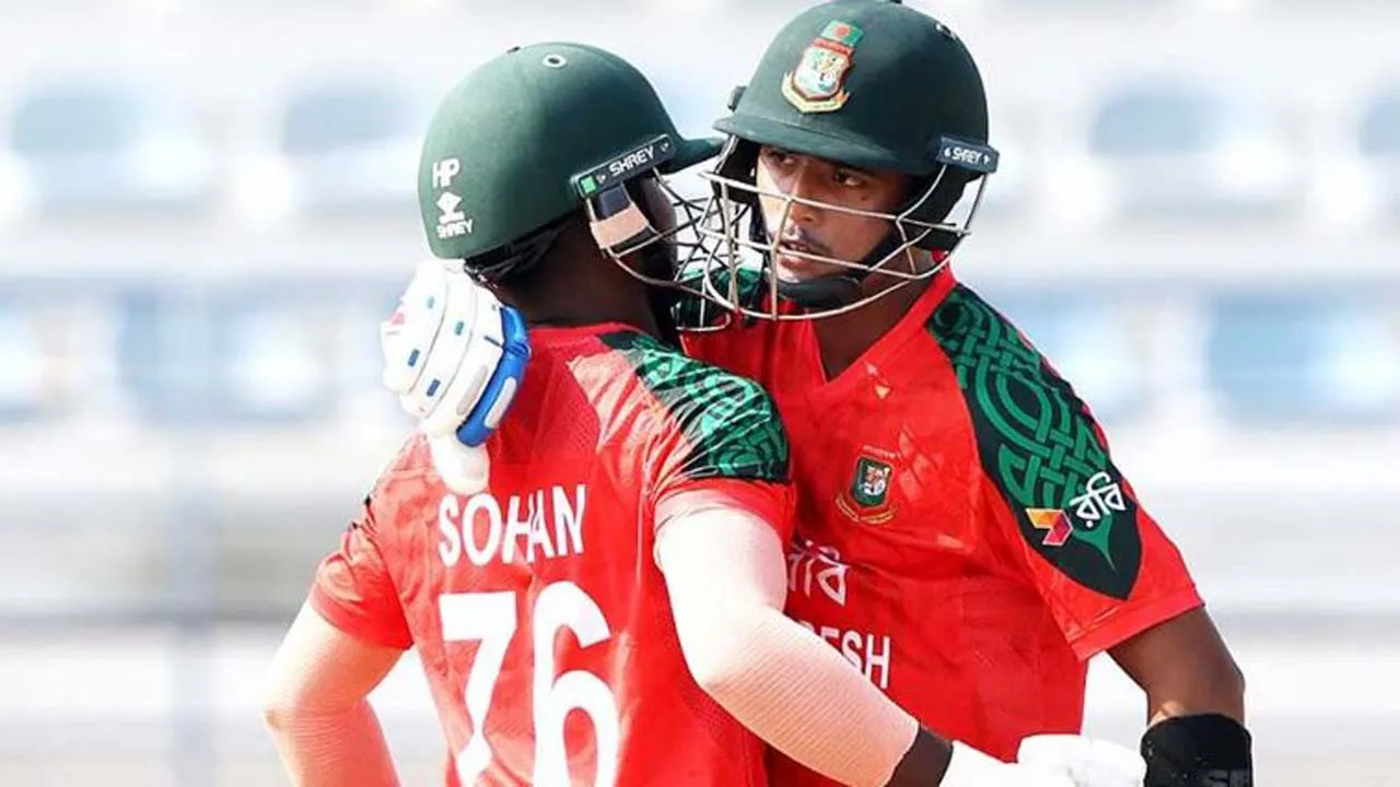 সোহান-আকবরের দুর্ধর্ষ ব্যাটিংয়ে বাংলাদেশের বড় জয়