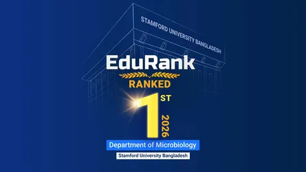 এডুর‍্যাঙ্ক ২০২৬: মাইক্রোবায়োলজিতে দেশের শীর্ষ বেসরকারি বিশ্ববিদ্যালয় স্টামফোর্ড ইউনিভার্সিটি বাংলাদেশ