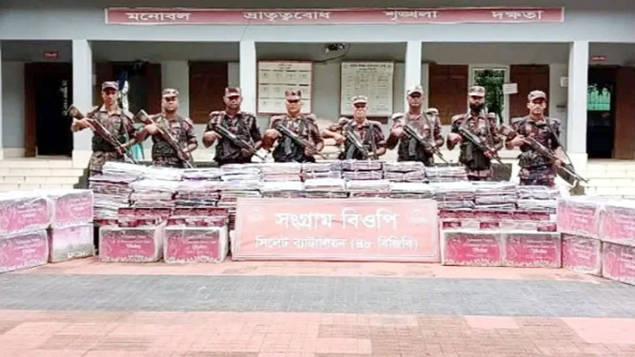 সিলেট সীমান্তে সোয়া কোটি টাকার চোরাইপণ্য জব্দ