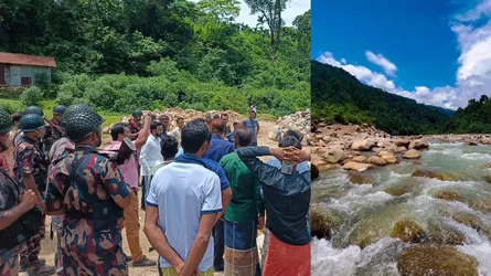 সিলেটের রাংপানিতে ২০ হাজার ঘনফুট পাথর প্রতিস্থাপন করলো টাস্কফোর্স