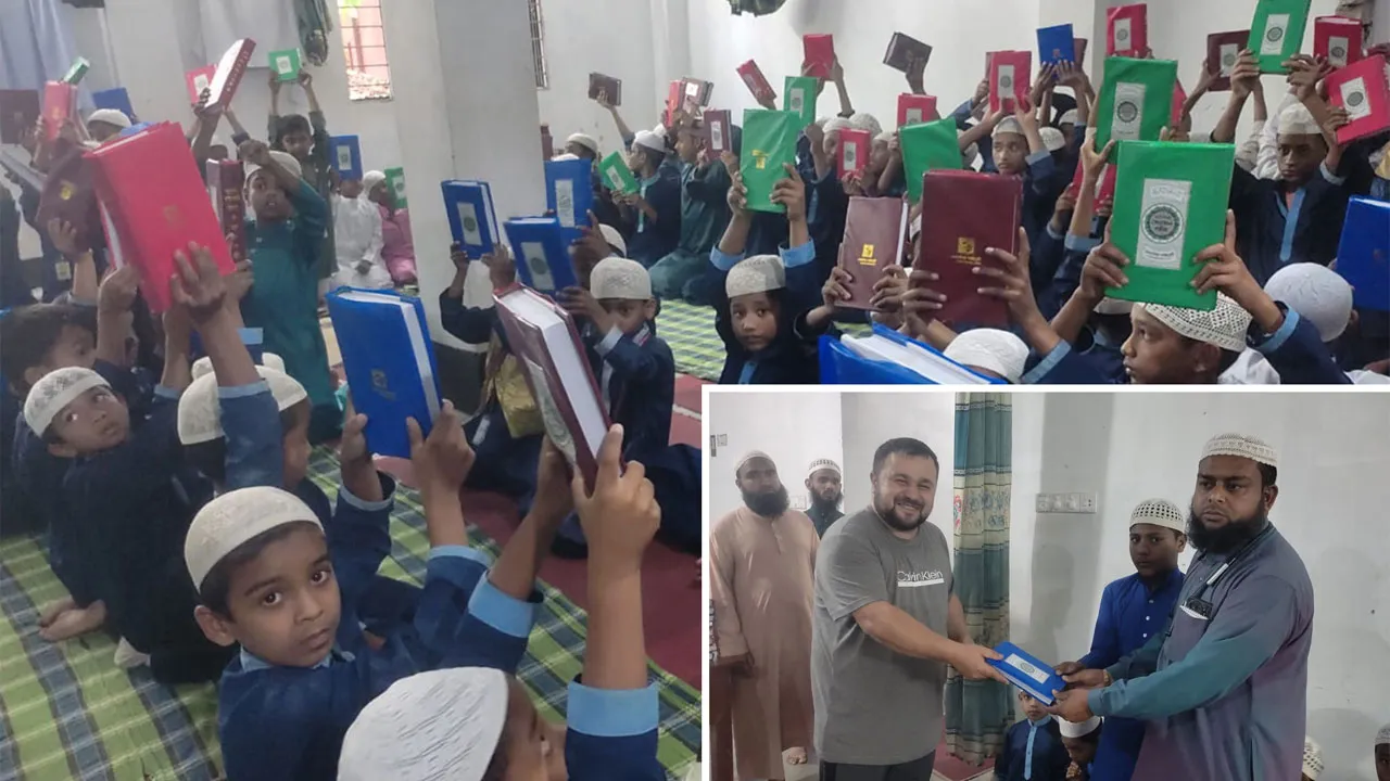 দেবীগঞ্জে ইকরা মডেল মাদরাসায় ১৩৪টি কোরআন শরীফ বিতরণ