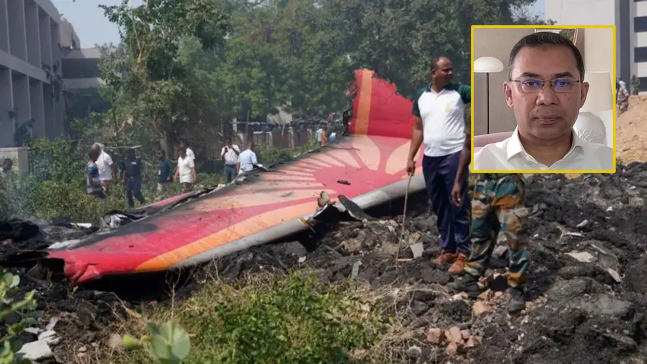 ভারতে বিমান বিধ্বস্তে প্রাণহানির ঘটনায় তারেক রহমানের শোক