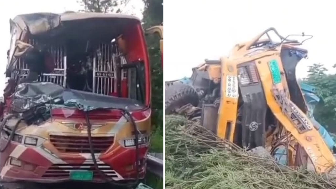 শিবচরে বাস-কাভার্ডভ্যান সংঘর্ষে নিহত ১