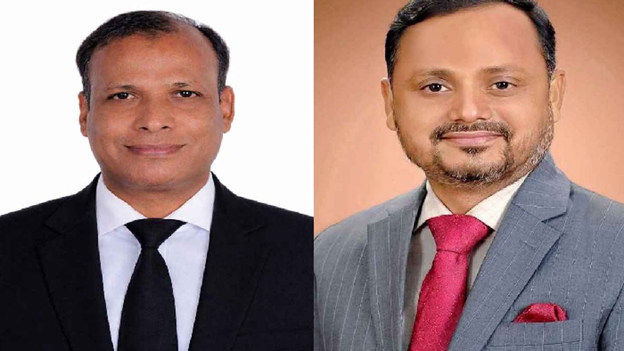 সভাপতি এরশাদ সিদ্দিকী (ডানে) ও সম্পাদক মমিনুল