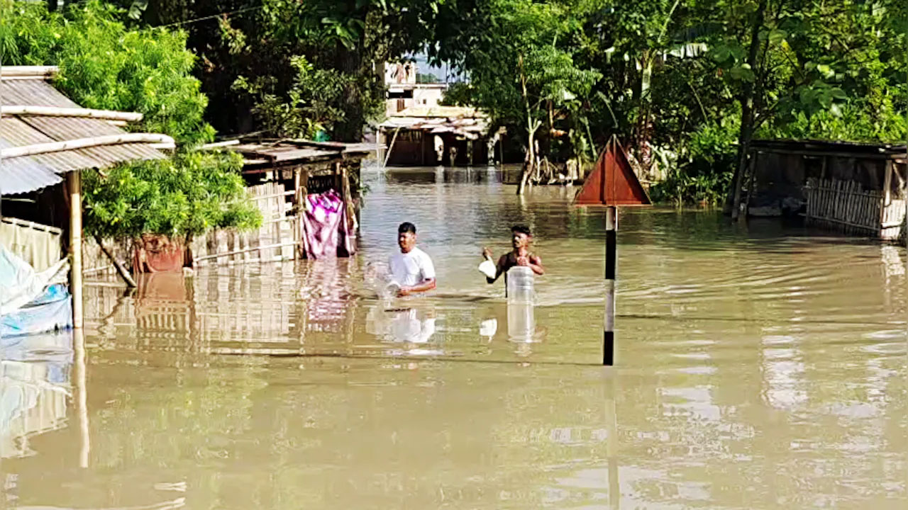আসামে বন্যায় ক্ষতিগ্রস্ত এলাকা