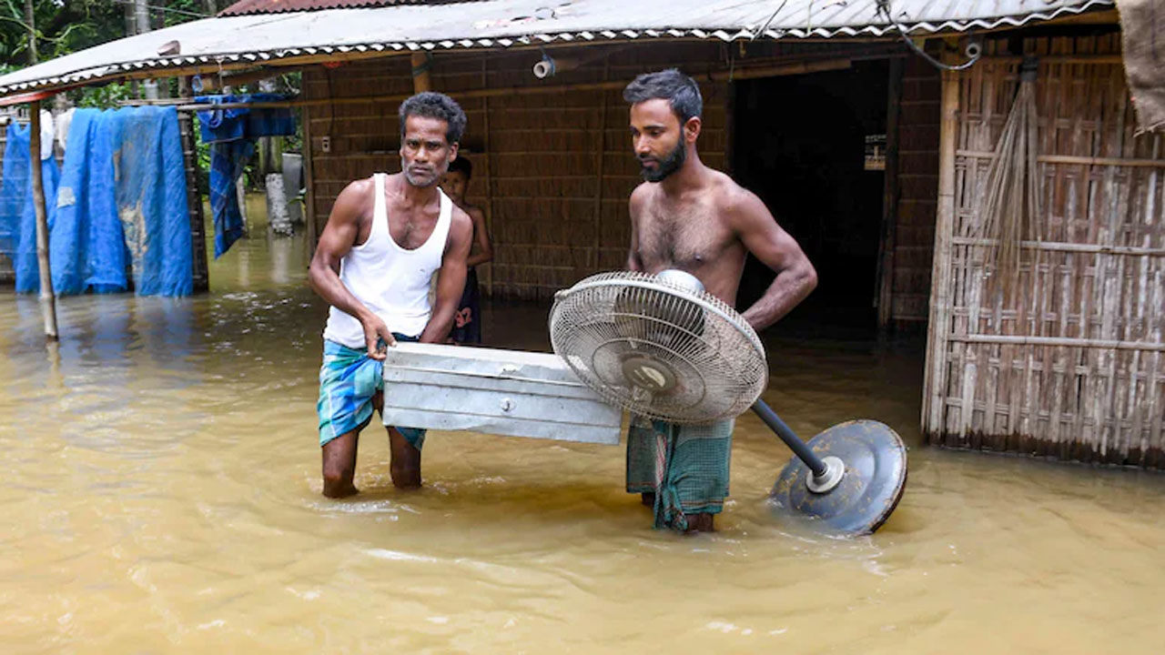আসামের বন্যাকবলিত এলাকা