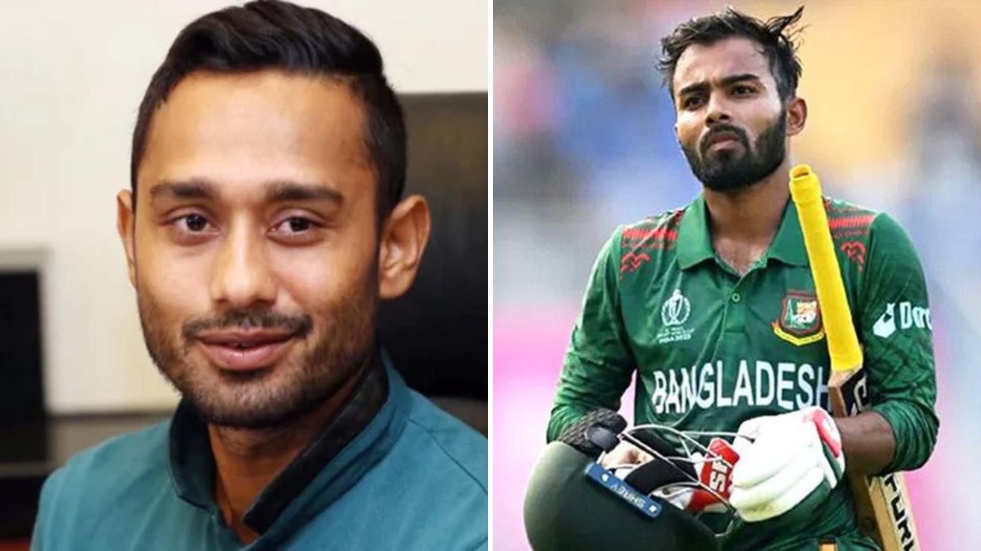 বামে মোহাম্মদ মিঠুন ও ডানে তাওহীদ হৃদয়