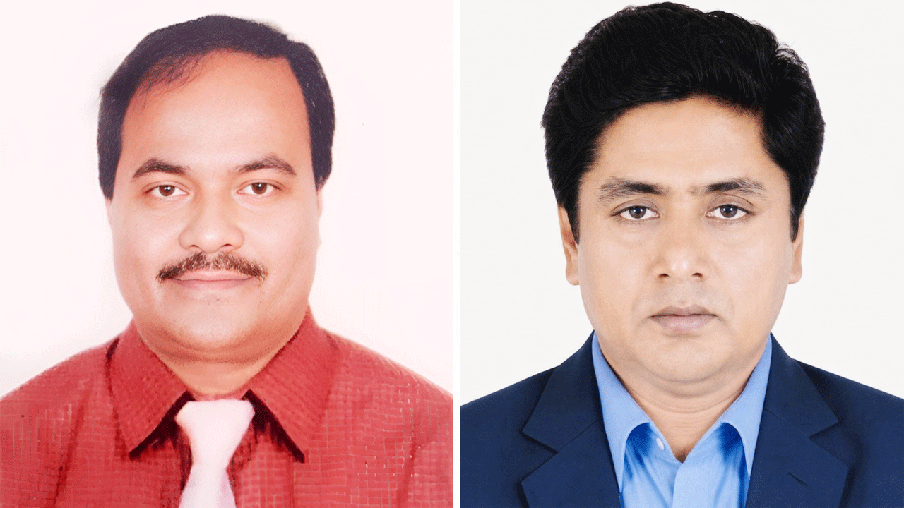 অধ্যাপক ড. আনিসুর রহমান, (ডানে) অধ্যাপক ড. মো: সিরাজুল ইসলাম
