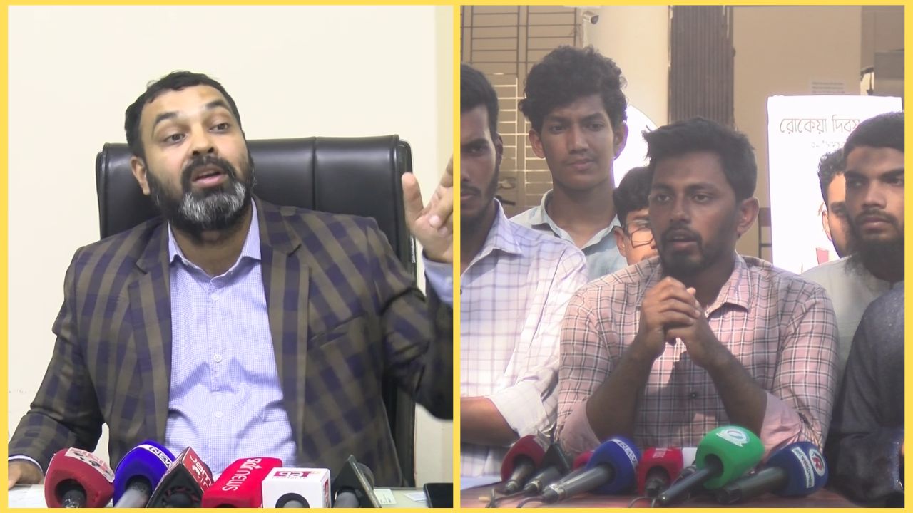 ব্রাকসু নিয়ে নির্বাচন কমিশনার ও শিক্ষার্থী পরিষদ প্যানেলের সংবাদ সম্মেলন