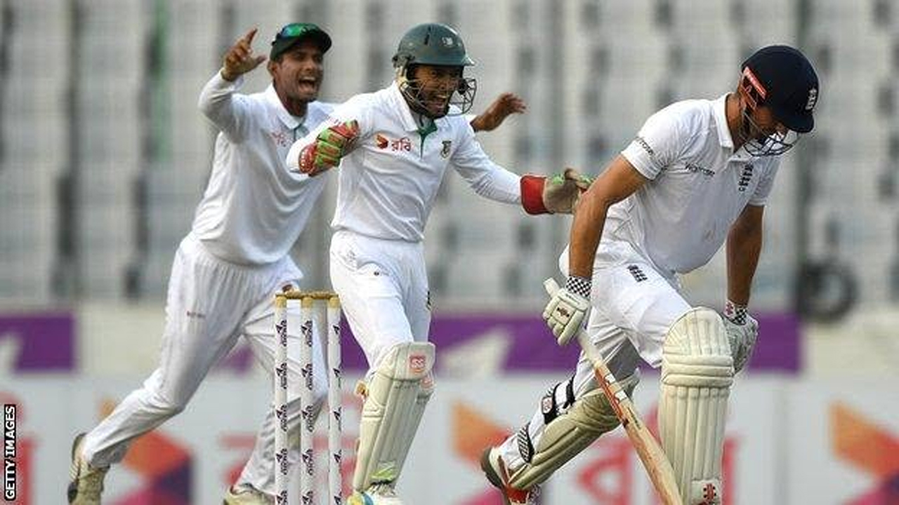 বাংলাদেশ বনাম ইংল্যান্ড টেস্ট ম্যাচের একটি দৃশ্য