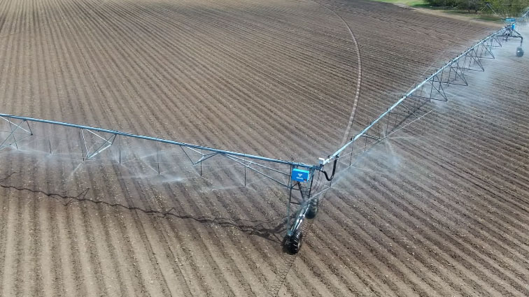 এ প্রযুক্তির মাধ্যমে নিচ থেকে নয়; পাইপের সাথে যুক্ত স্প্রিংকলারের মাধ্যমে ওপর থেকে জমিতে পানি ছিটানো হবে