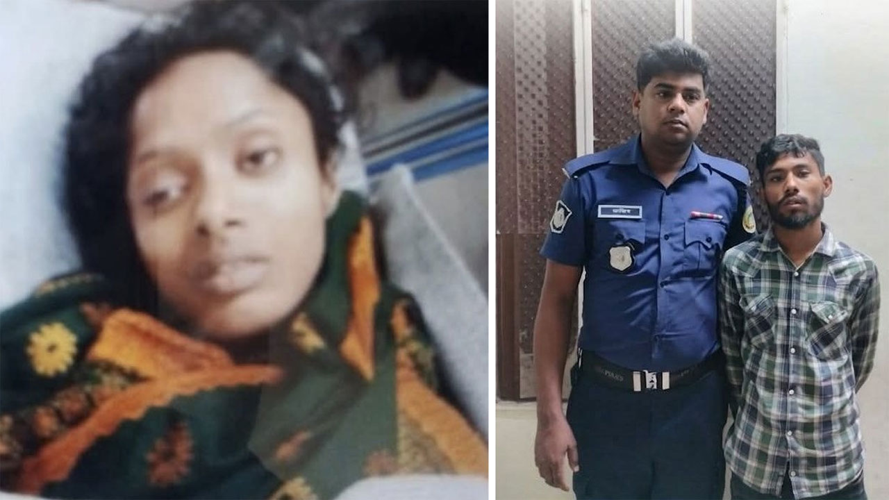 নিহত মারিয়া আক্তার, (ডানে) গ্রেফতার রবিউল মৃধা